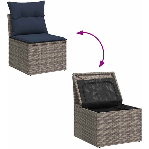  6-dijelni set vrtnih sofa s jastucima crni od poliratana bagrem Slike