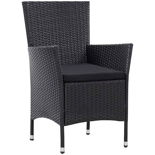  5-dijelni vrtni blagovaonski set od poliratana crni Crna Dužina stola 90 cm Slike