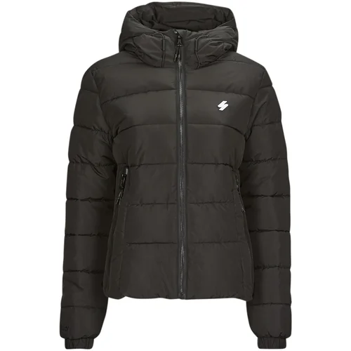 Superdry HOODED SPIRIT SPORTS PUFFER Crna