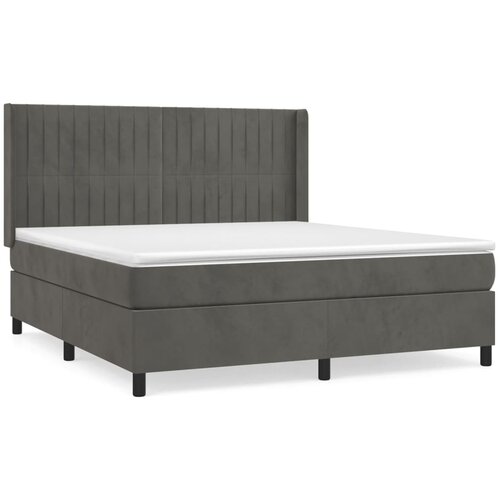 Maison Chic Box spring postelja - Vzmetna postelja z vzmetnico temno siva 160x200 cm žamet SL15341, (21895919) Cene