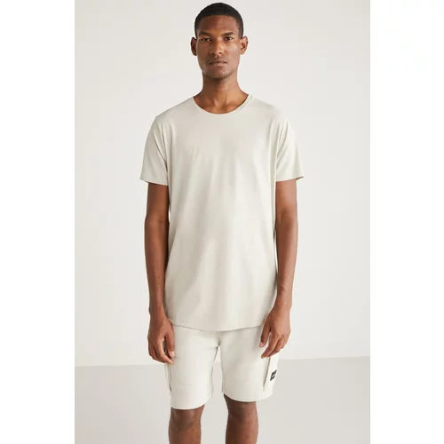 GRIMELANGE Greg Men's Slim Fit Long Length Ultra Stretchy Cotton Lycra T-shirt