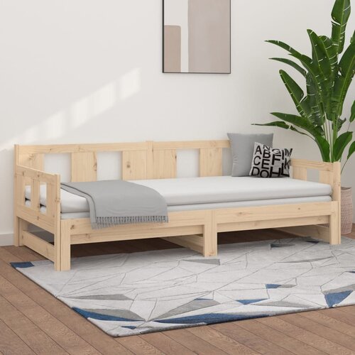  Dnevni ležaj na izvlačenje 2x(90x190) cm masivna borovina Slike