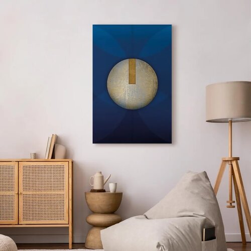  Slika - In the Shadow of Classic Blue (1-part) - Golden Circle in Abstraction 40x60 Cijene