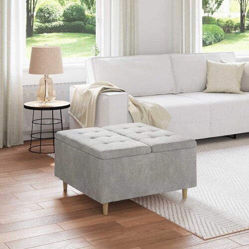  Otoman za pohranu Svijetlo siva 80 x 80 x 45 cm Bar&scaron;un Cijene