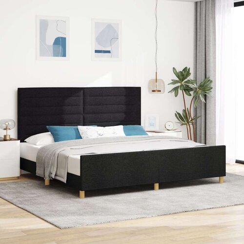  Crni Tkani Krevetni Okvir 200x200 cm Slike