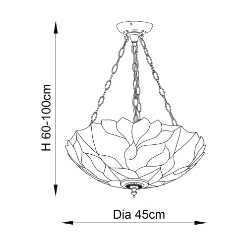  Endon 70946 - Luster na lancu Tiffany BOTANICA 3xE27/60W/230V prečnik 45 cm Slike