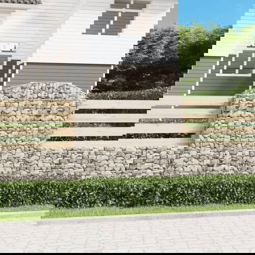 VidaXL Gabionska ko&amp;scaron;ara s lukom 150x30x140/160 cm pocinčano željezo Slike
