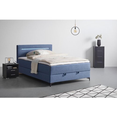 M&amp;ouml;max Postelja Boxspring Jerry, Modra, 100x200 Slike