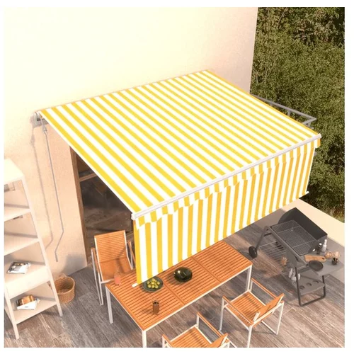  Avtomatsko zložljiva tenda s senčilom 4x3 m rumena in bela