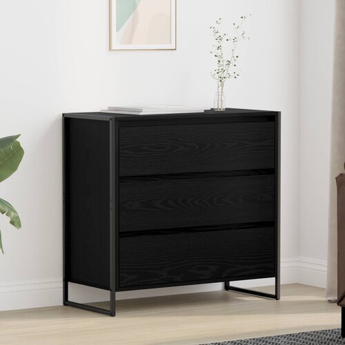 vidaXL Strani &scaron;al Črna Orehovina 79 x 36 x 75.5 cm Konstruiran les Cene