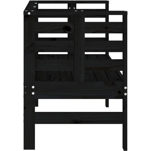  Vrtna klupa crna 111,5 x 53 x 71 cm od masivne borovine Slike