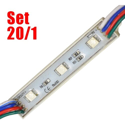 Mitea Lighting M-J5630 rgb 5050 3xLED modul set 20/1 IP65 0.72W Slike