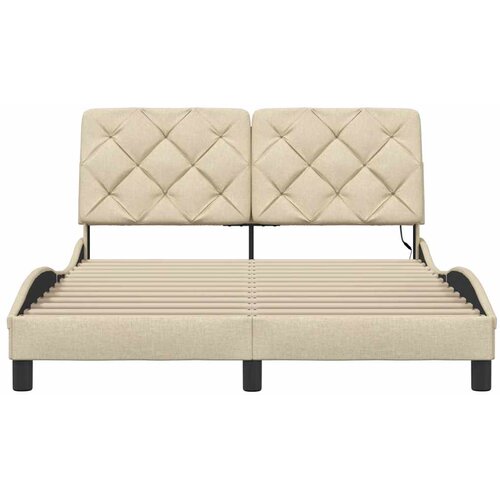  Okvir kreveta s LED-om bez madraca 140 x 200 cm od tkanine Slike