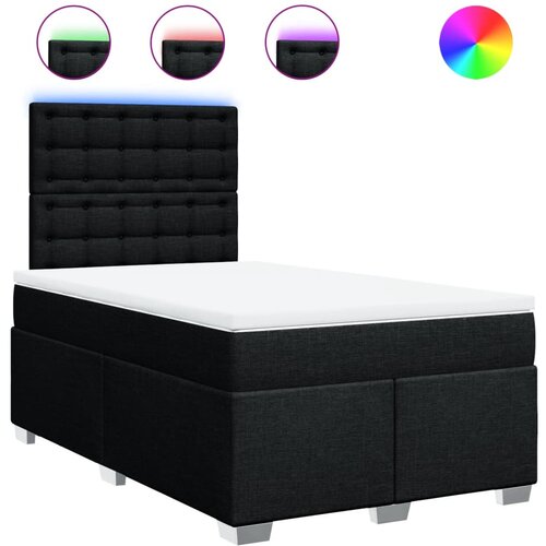 VidaXL Box spring postelja z vzmetnico črna 120x190 cm blago, (21321449) Slike