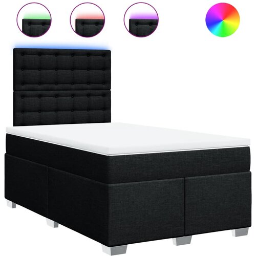 vidaXL Krevet box spring s madracem crni 120 x 190 cm od tkanine Cijene