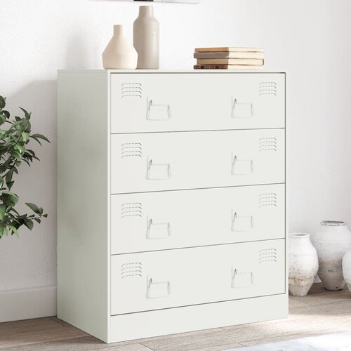 vidaXL Komoda bela 67x39x83 cm jeklo Cene