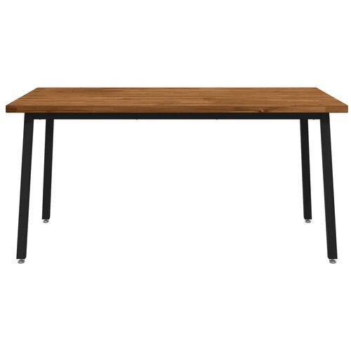  Kvadratni blagovaonski stol 160 x 70 x 75 cm Prirodna - Prirodna i crna 160 x 70 x 75 cm Četvrtasto Slike