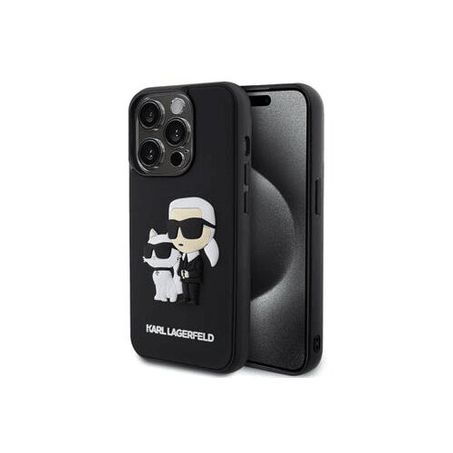 Karl Lagerfeld Originalen ovitek iPhone 13 Pro - Full Bodies 3D - črna trda zaščita - KLHCP13LSANKCPK, (21643026) Cene