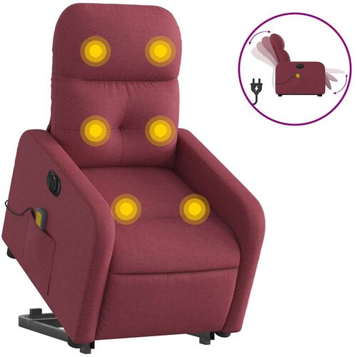  Električni masažni naslonjač na podizanje od tkanine boja vina Slike