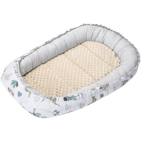 Medi Partners Baby cocoon/nest – Mint Zoo + beige Minky Cene