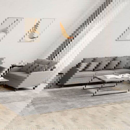 VidaXL 2-dijelni set sofa s jastucima smeđesivi od tkanine Slike