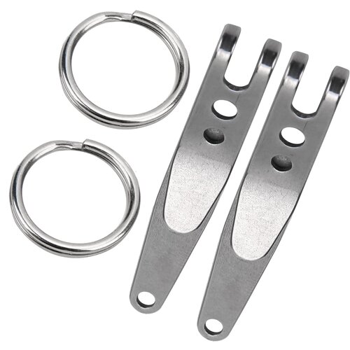 INF 2-delna sponka za mini vzmetenje iz nerjavečega jekla, žepna sponka za obesek za ključe Silver, (21247010) Cene