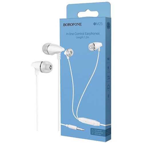 Borofone BM25 Sound edge Slušalice sa mikrofonom, 3.5 mm, Dužina kabela 1.2 met, Bijela Cijene