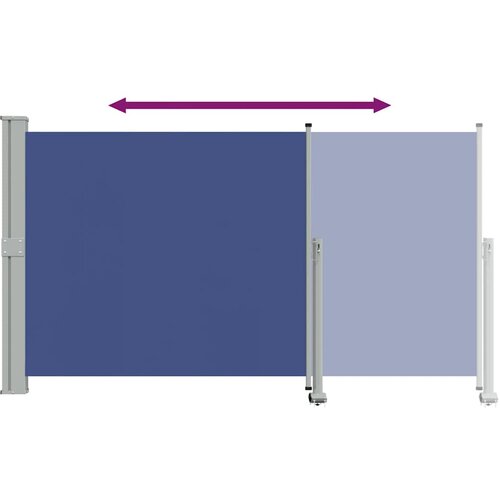  Uvlačiva bočna tenda za terasu 140 x 300 cm plava Slike