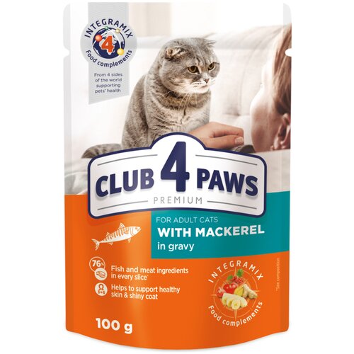 CLUB 4 PAWS sosić za odrasle mačke sa ukusom skuše 100g Cene