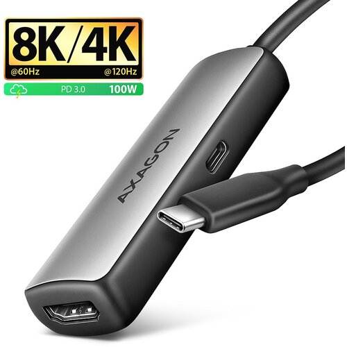 Axagon RVC-HI8KPD, USB-C -> HDMI 2.1 adapter, 8K /60Hz, 4K /144Hz, HDR10+, PD100W Cijene