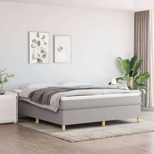  Box spring postelja z vzmetnico svetlo siva 160x200 cm žamet, (20725748) Slike
