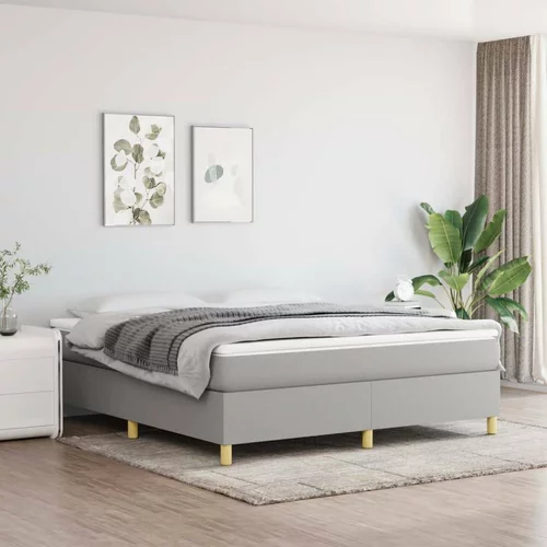  Box spring postelja z vzmetnico svetlo siva 160x200 cm žamet, (20725748)