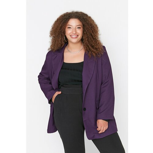 Trendyol Curve Purple Oversize Blazer Woven Jacket Cene