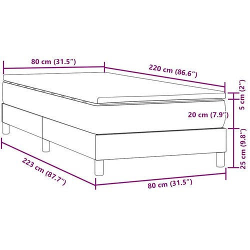  Box Spring krevet s madracem tamnozeleni 80x220 cm bar&amp;scaron;un Slike