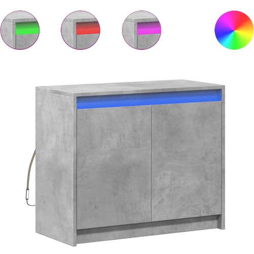 Maison Chic Komoda - Predalnik z LED betonsko siva 72x34x61 cm inženirski les, (21722072) Slike