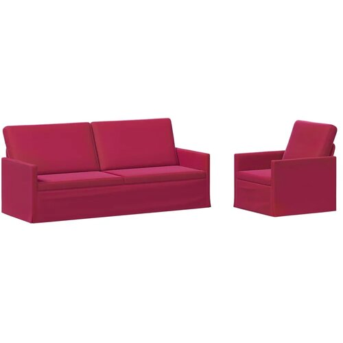  Set sofe 2 pcs Vinska crvena Bar&amp;scaron;un - boja crnog vina 1-sjedalni + 3-sjedalni (180 cm) Slike