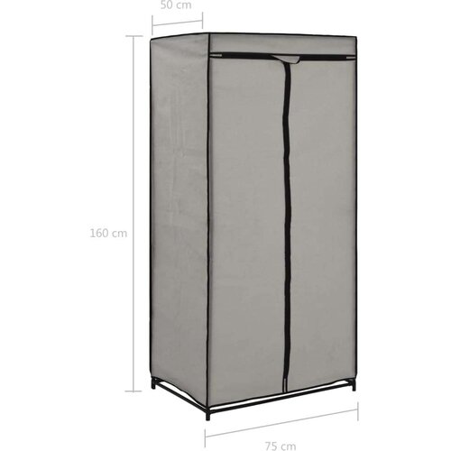 VidaXL garderobna omara 75x50x160 cm siva Slike