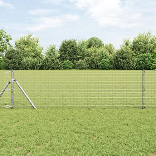 VidaXL varjena žična ograja z 13 stebri 0.6x50 m pocinkano jeklo Slike