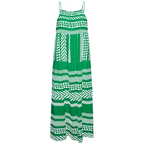 Vero Moda Ljetna haljina 'DICTHE' travnato zelena / bijela