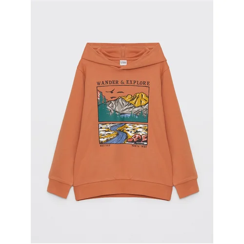 LC Waikiki Boys' Hoodie with Printed Long Sleeved T-Shirt