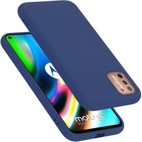Cadorabo Ohi&scaron;je je združljivo z Motorola MOTO G9 PLUS in tekoča modra - Za&scaron;čitni ovitek iz prožnega silikona TPU, (20860514) Cene