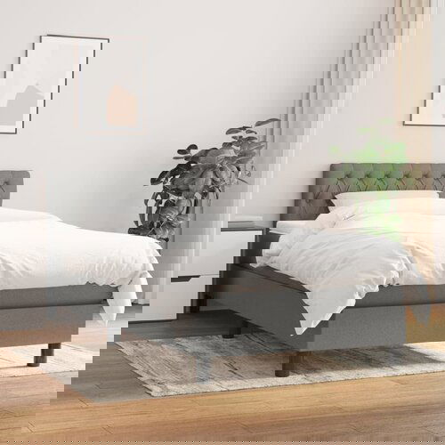 vidaXL Krevet s oprugama i madracem tamnosivi 90x200 cm od tkanine Cijene