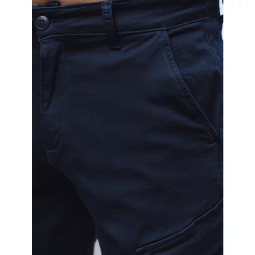 DStreet Men's Navy Blue Fabric Shorts
