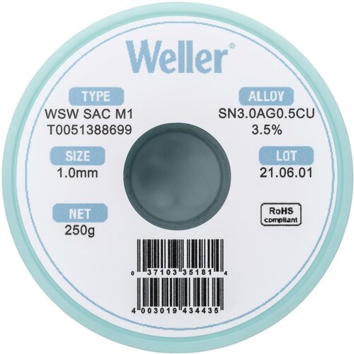 Weller WSW SAC M1 spajkalna žica\, neosvinčena tuljava Sn3\,0Ag0\,5Cu 250 g 1 mm, (20428512) Cene