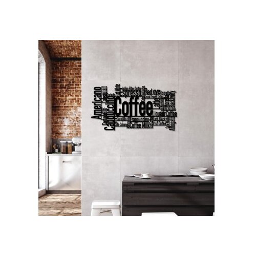 Wallxpert Zidna dekoracija Kafa ili &amp;scaron;ta?, 86 x 47 cm, Crna Slike