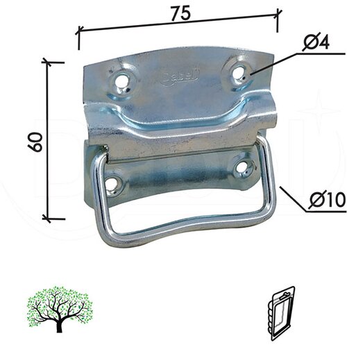 Dabel ručka za sanduk RK1 ZNB 75 mm DBP1 (0105476) Slike