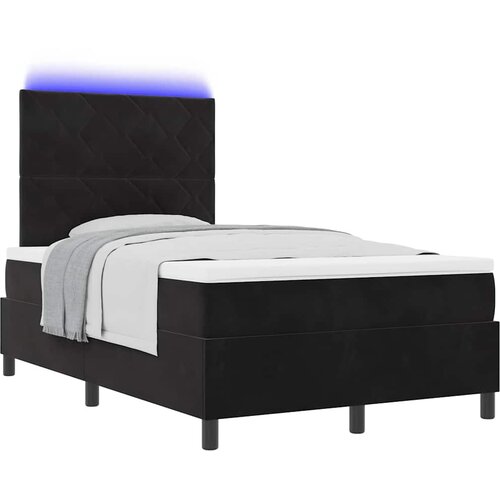  LED Box Spring Krevet s uzglavljem Crna 120 x 190 cm Bar&amp;scaron;un Slike