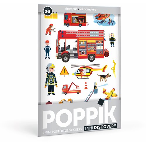 Poppik Edukativni poster s nalepnicama Mini otkrića Vatrogasci Slike