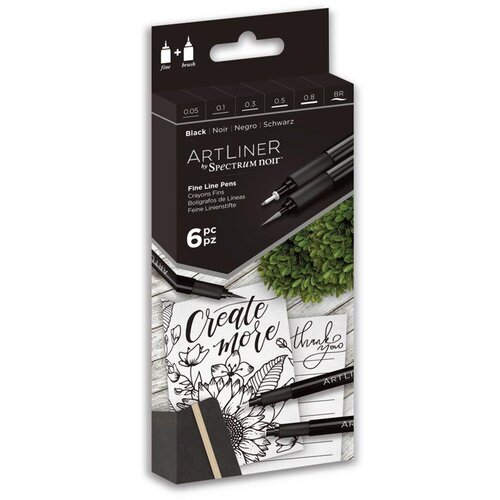 Crafters Companion Spectrum Noir ArtLiner, črni, set 6, (21335391) Cene