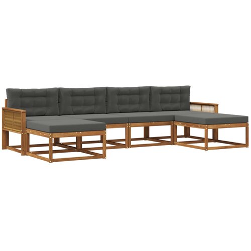 vidaXL Zunanja garnitura za sedenje 6 pcs Naravna in antracitna, (5000280589) Cene